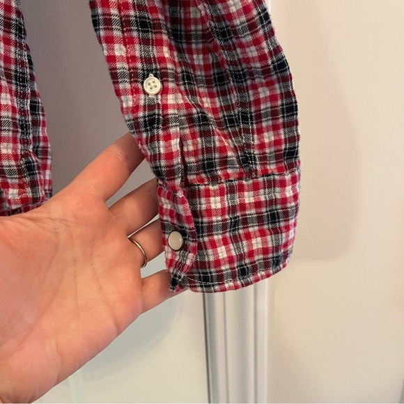 SBS Super Bad Shirt Men's Size XL Snap Buttons Red Plaid Print - Picture 4 of 8